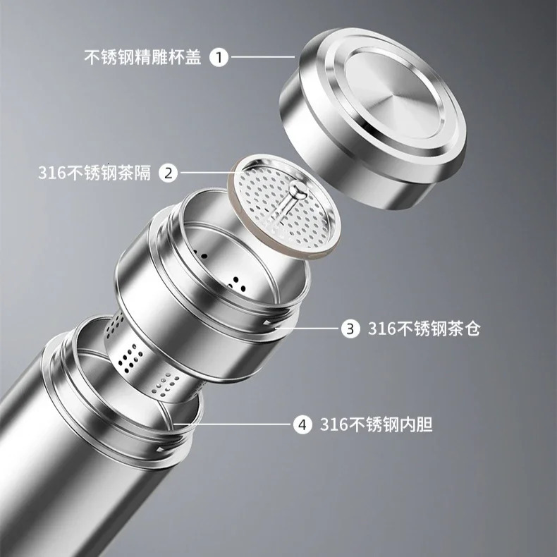 FANJANE 500ml Separation Insulated Thermos Mug Tea Coffee 316 Stainless Steel Thermal Cup for Car Water Bottle Gift 251018 W260226