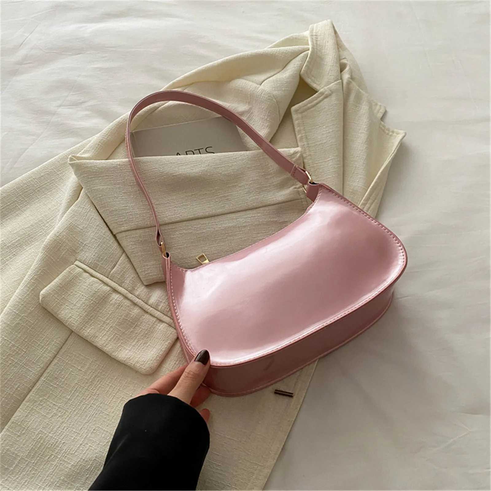 2025 Retro Solid Color PU Leather Shoulder Bag Fashion Womens Handbags Casual Designer Underarm BagXJ251021