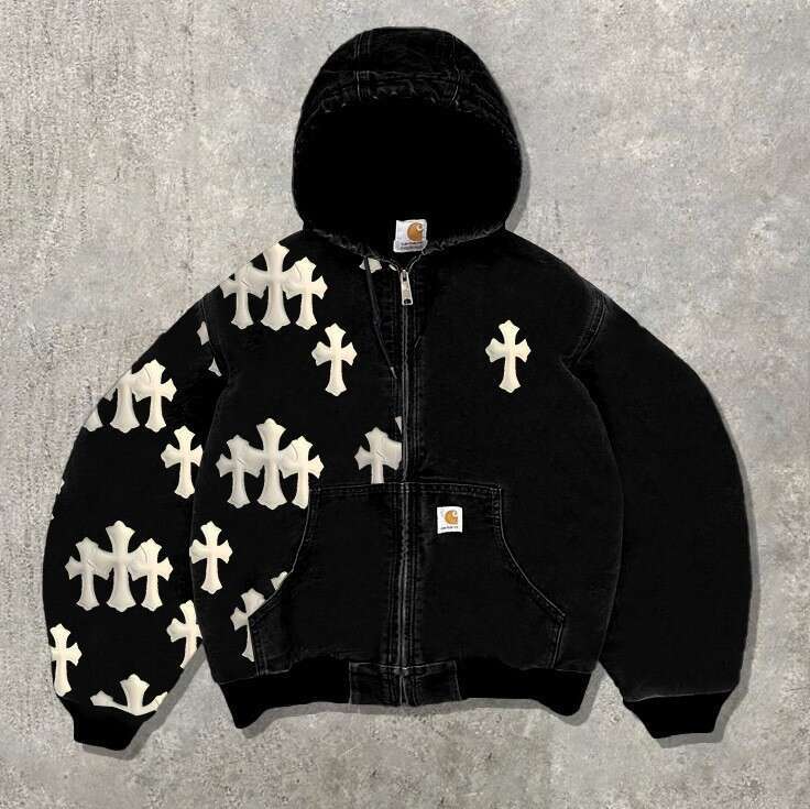 2025 European Size New Casual Hoodie Digital Print Slim Fit Zipper Men's Sweatshirt