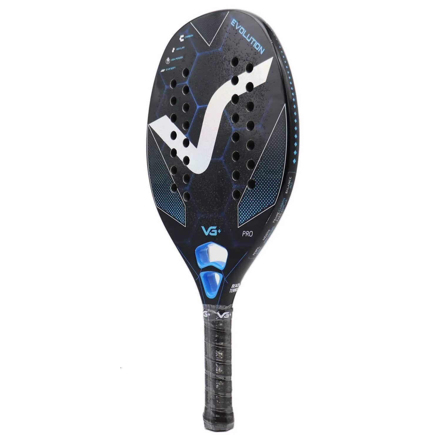 Beach Tennis Racket Kevlar2KCarbon with Shiny 3D Surface Nonslip Grip Handle for Beach Sports and Practie with Cover Bag W251021