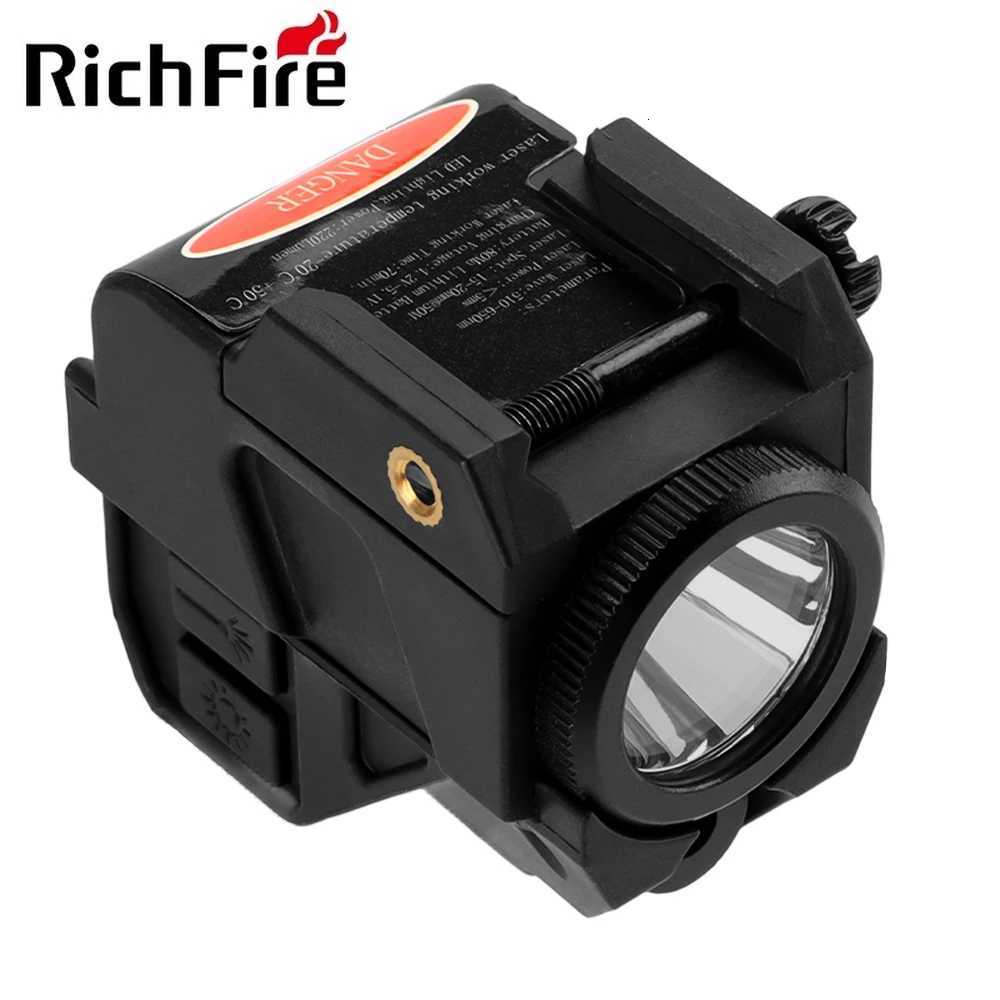 Richfire Police Flashlight 600LM and Laser Combo Sight Pistol Magnetic Charging Torch with Built in Lithium Battery X251021