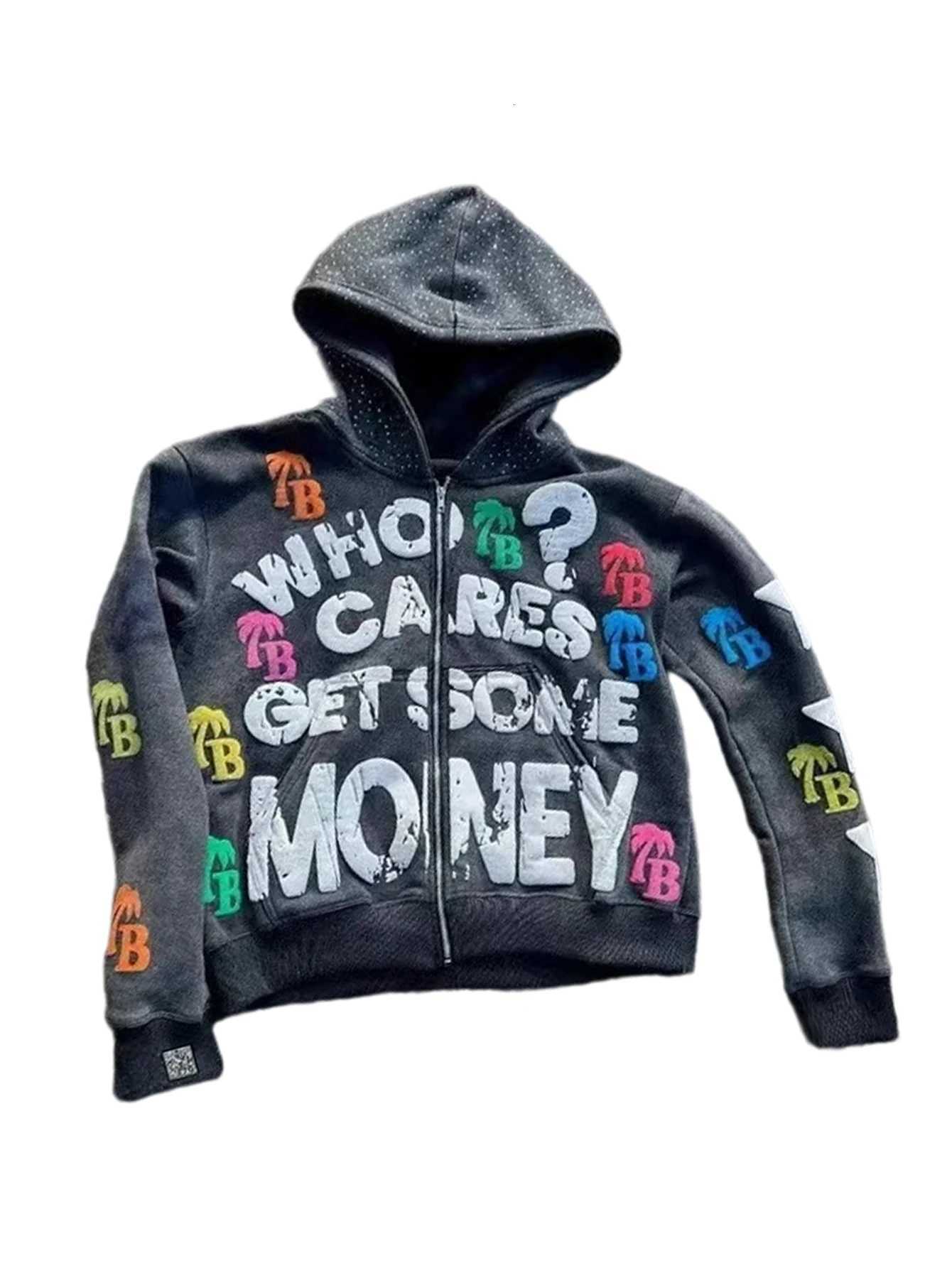 Men Gothic Hoodies Vintage Washing Letter Printed Hoodie Sweatshirt Casual Oversized Long Sleeve Streetwear Hooded Pullover W251021