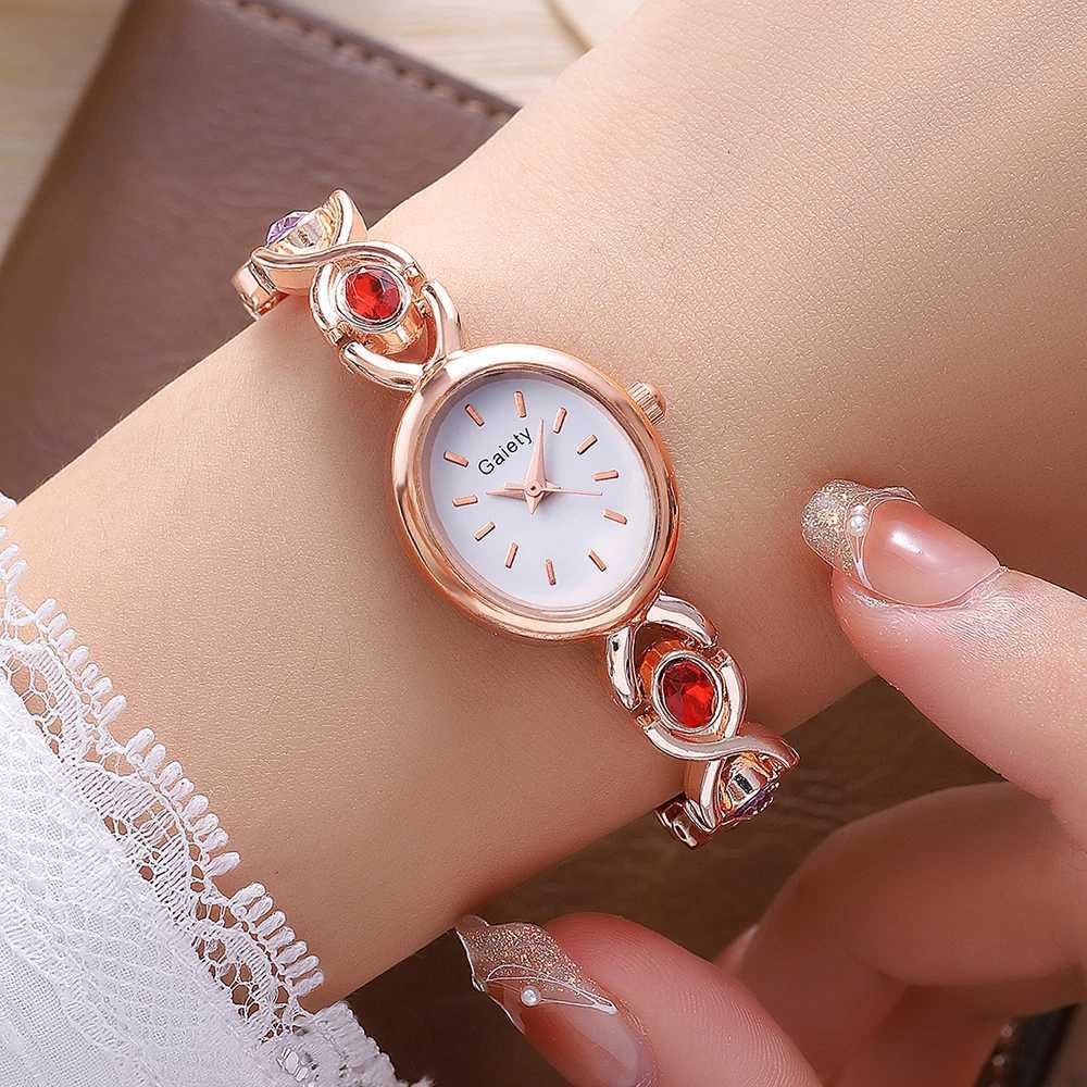 Ladies Fashion Casual Luxury Rhinestone Elegant Temperament Line Scale Retro Oval Dial Quartz Suitable for Daily WearXJ251021