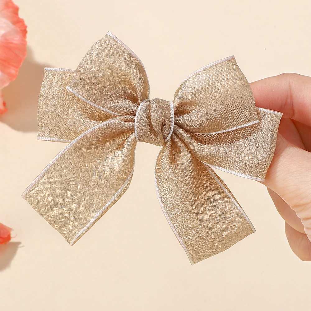 2pcsset Cute Lace Bows Hair Clips for Girls Sweet Solid Color Gauze Clip Soft Hairpins Pink Princess Kids Hair AccessoriesW254021