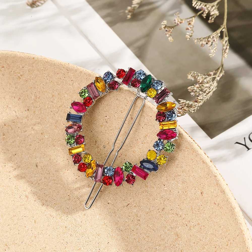 Shiny Rhinestone Hairpin Hair Clip Girls Ponytail Holder Hairpin Clamps Word Clip Mixed Color Hair Clip Hair AccessoriesW254021