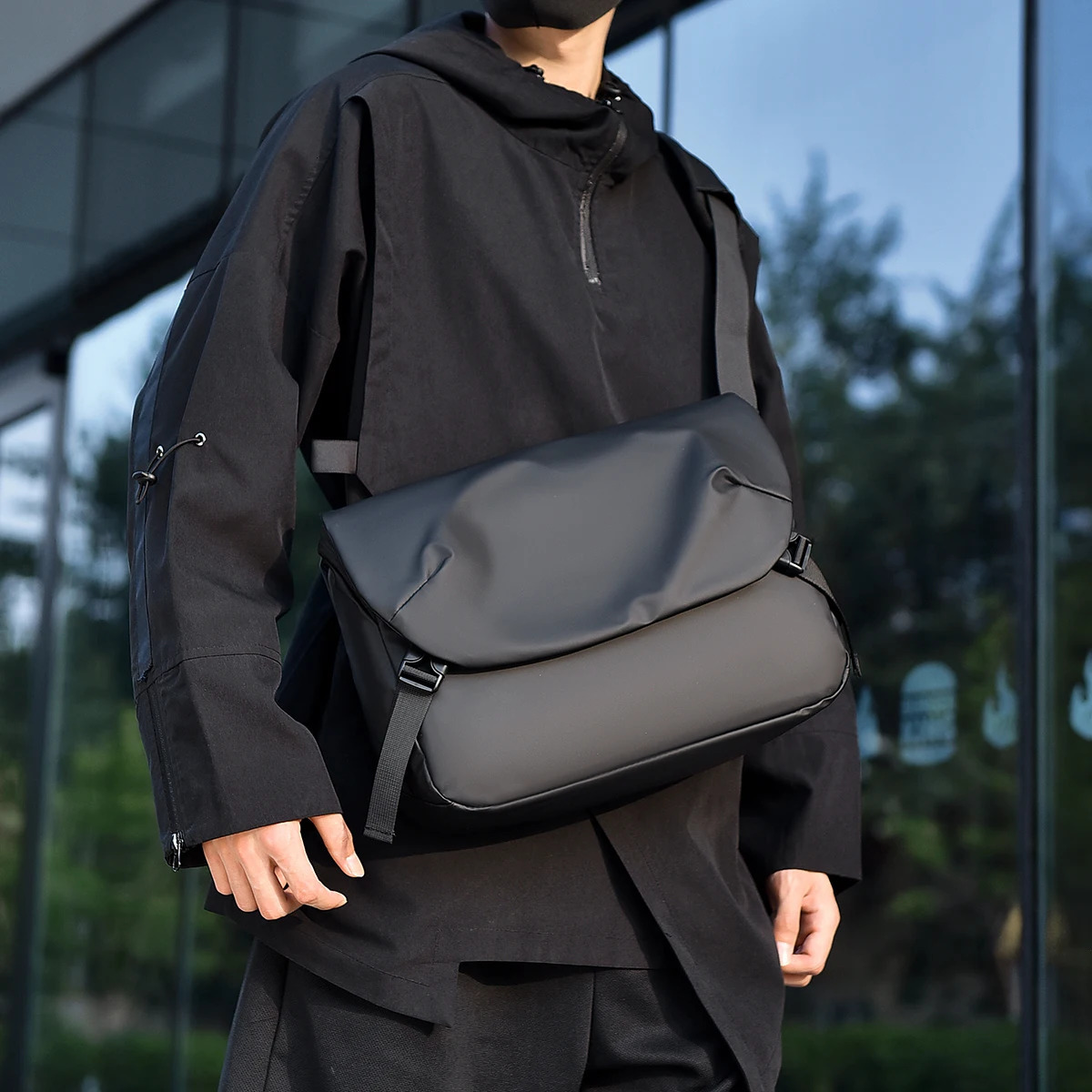 Minimalist Black Mens Shoulder Bag Male High Quality Waterproof Briefcase Crossbody Business Style Messenger Bags for Men 251014