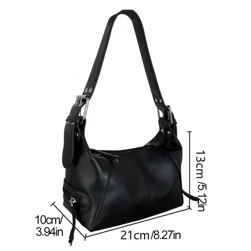 Y2K Style Shoulder Bag For Women Trendy Motorcycle Handbag Minimalist Shoulder Purse For Street Wear 251015