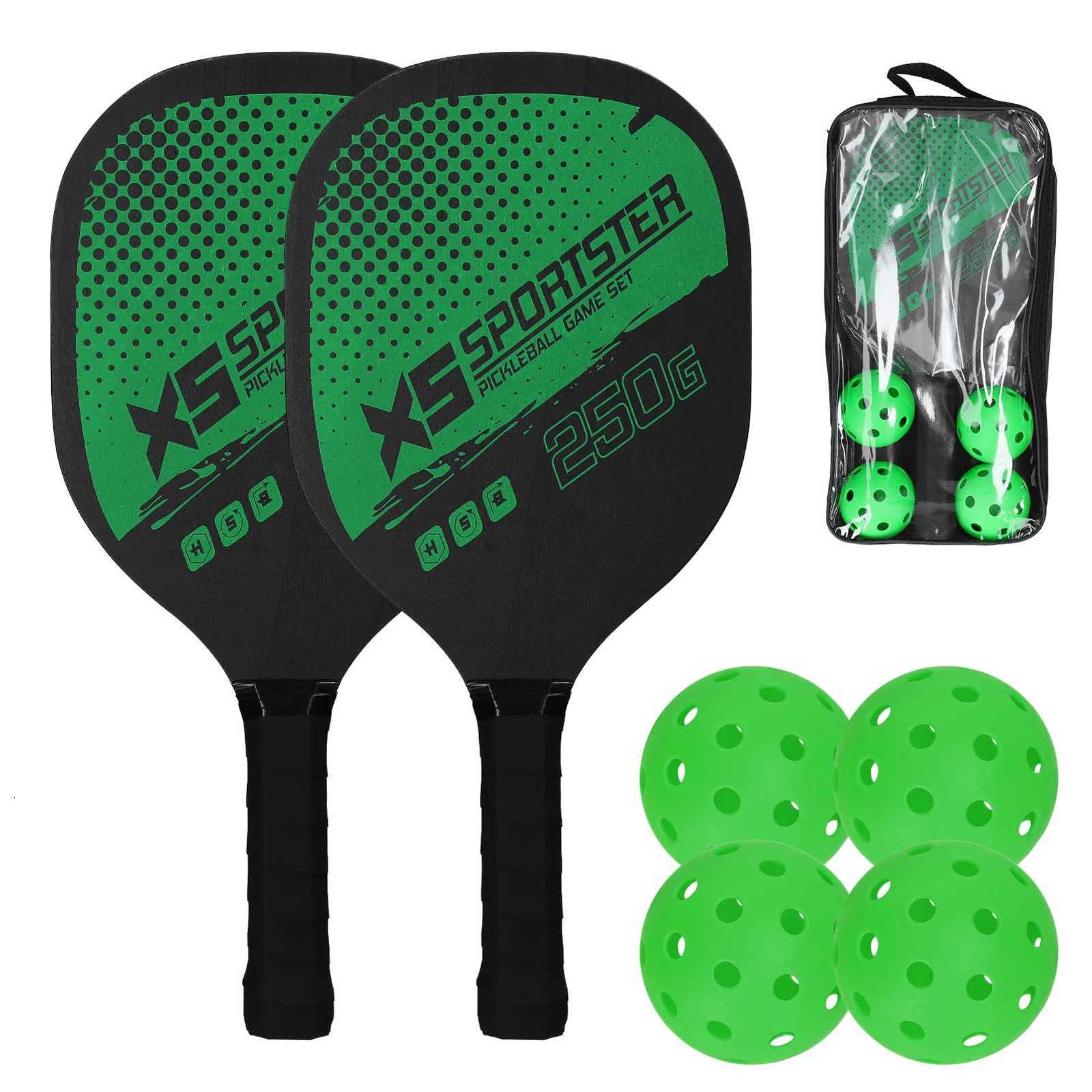 Pickleball Rackets Set Pickleball Paddle Set of 2 Rackets 4 Pickleballs Balls PickleBall Racquet with Balls Sports Accessory W251021