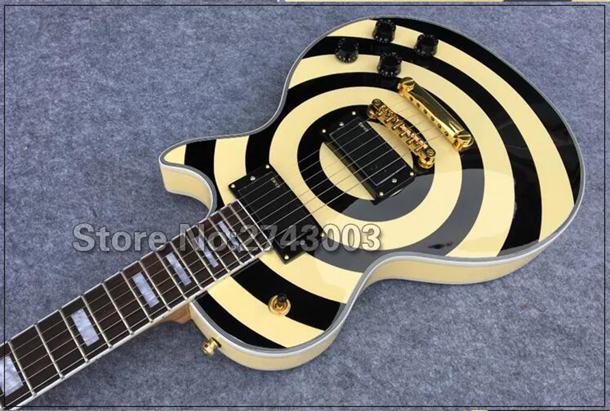 Custom Shop Zakk Wylde Bullseye Electric Guitar Gold Hardware Mahogany Body Guitarra Free Shipping