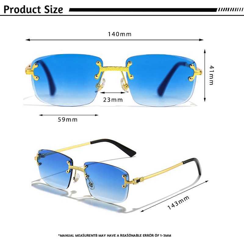 CATERSIDE Retro Rimless Square Sunglasses Men Women UV400 Small Gradient Sun Glasses For Men Popular High Quality Party Eyewear J251114