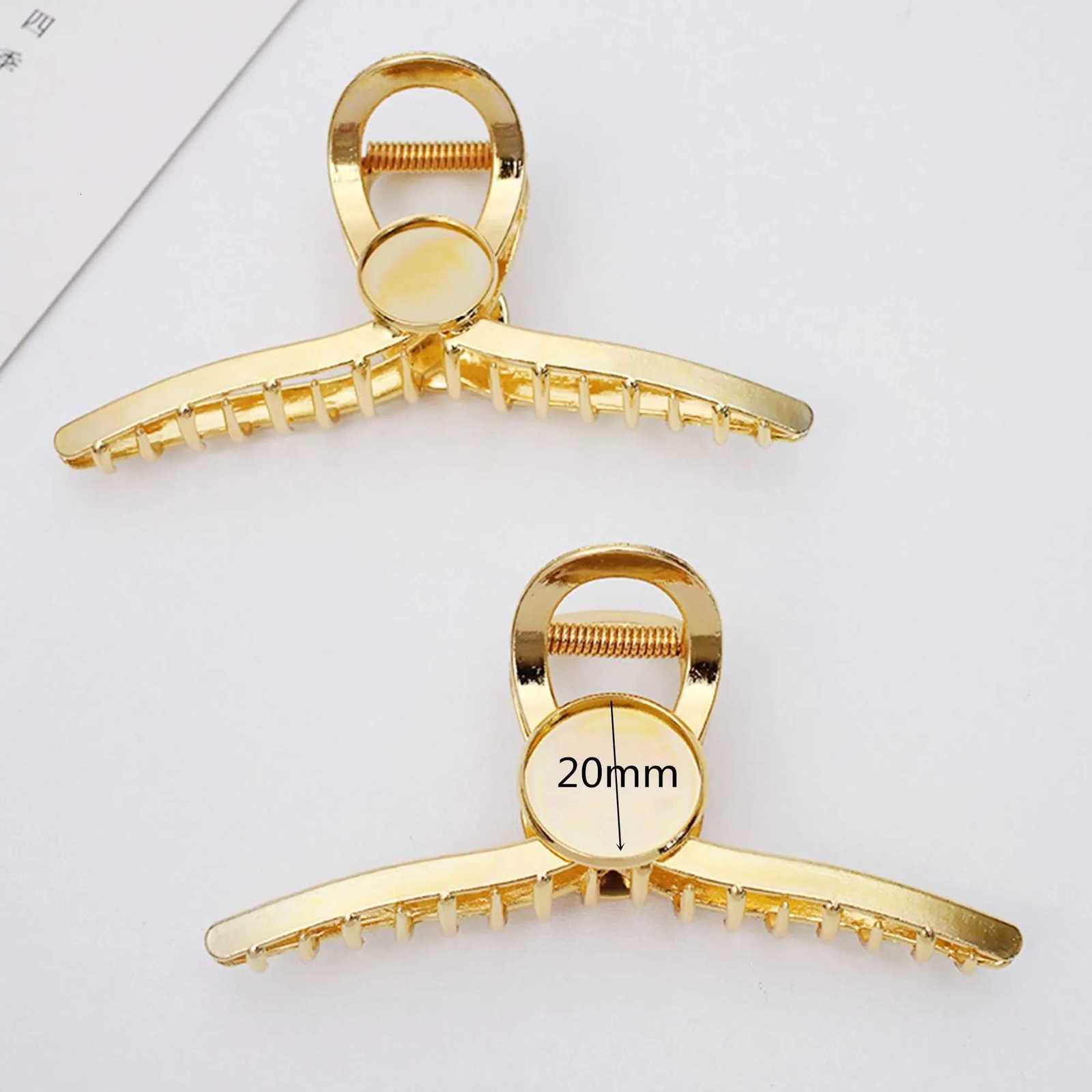 2pcslot New doublesided soldered tray alloy hair grab with goldsilverkc gold DIY hair accessory partsW254021