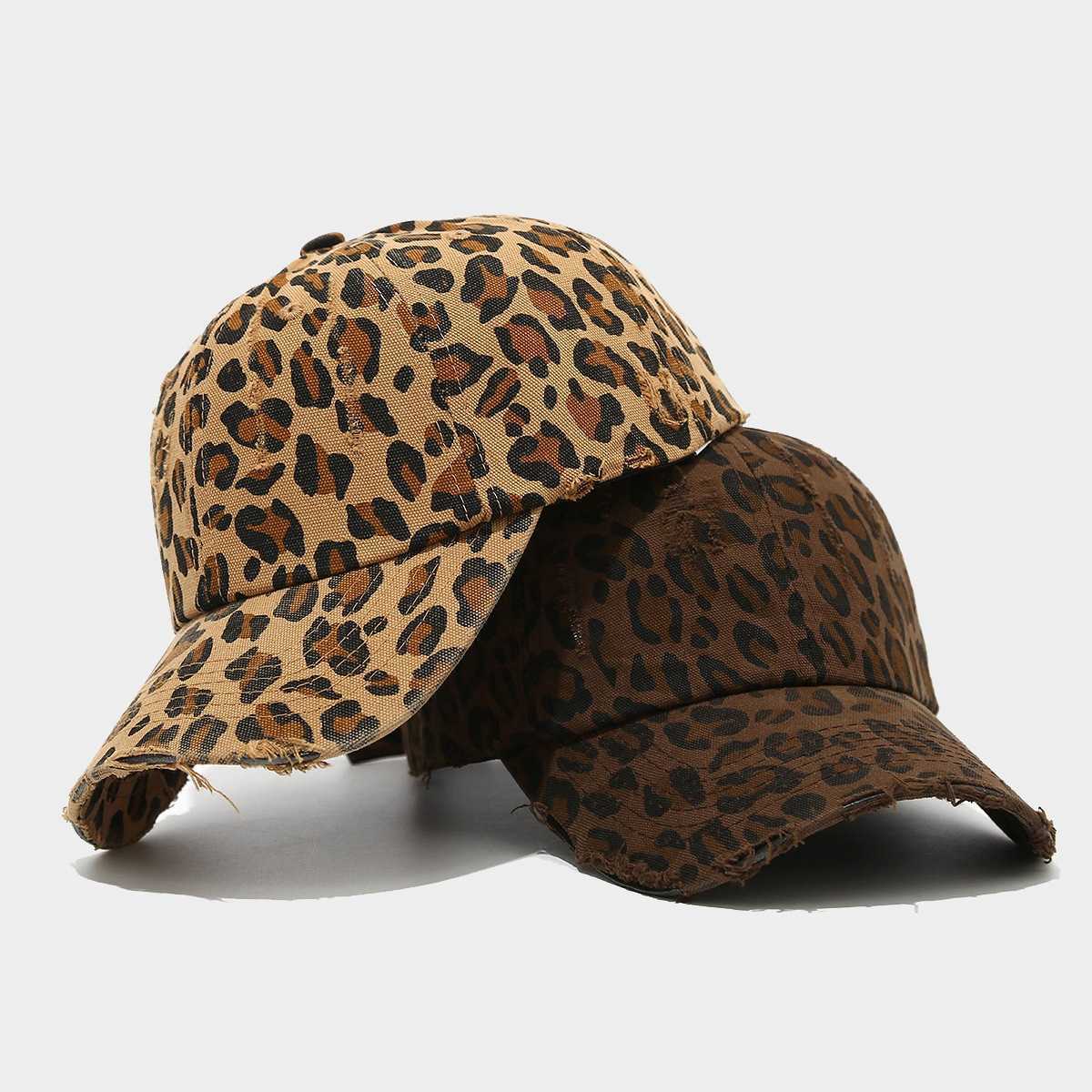 Style Leopard Print Vintage Baseball Cap for Men Street Fashion Cool Personality Duckbill Cap for Women Sun Protection Sun Hat H251020