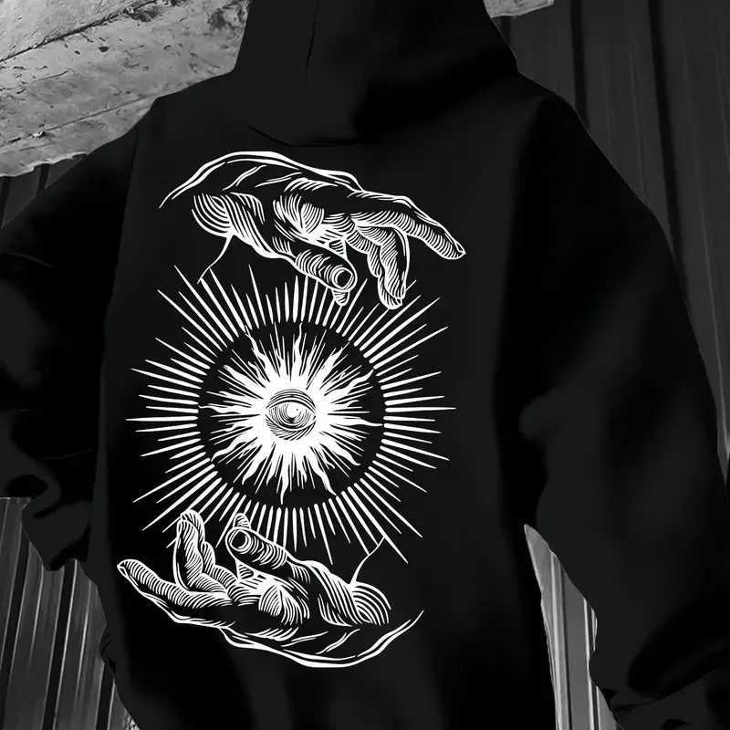 Fashionable Vintage Printed Hoodie for Men Long Sleeve Hoodies for Autumn Winter Casual Hoodie for Outdoors New Mens Clothing W251021