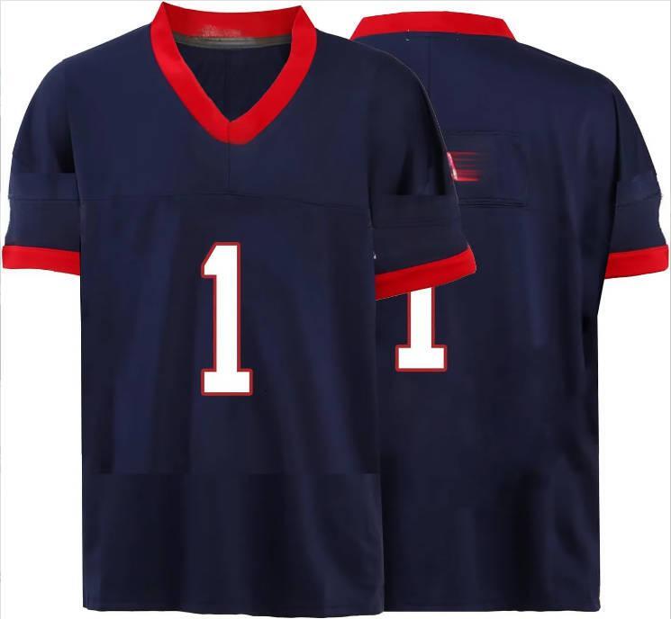 2025 new Custom Mens/Youth Football ed T-Shirt for Sports Fan Navy/Red No Brand/s Comfortable