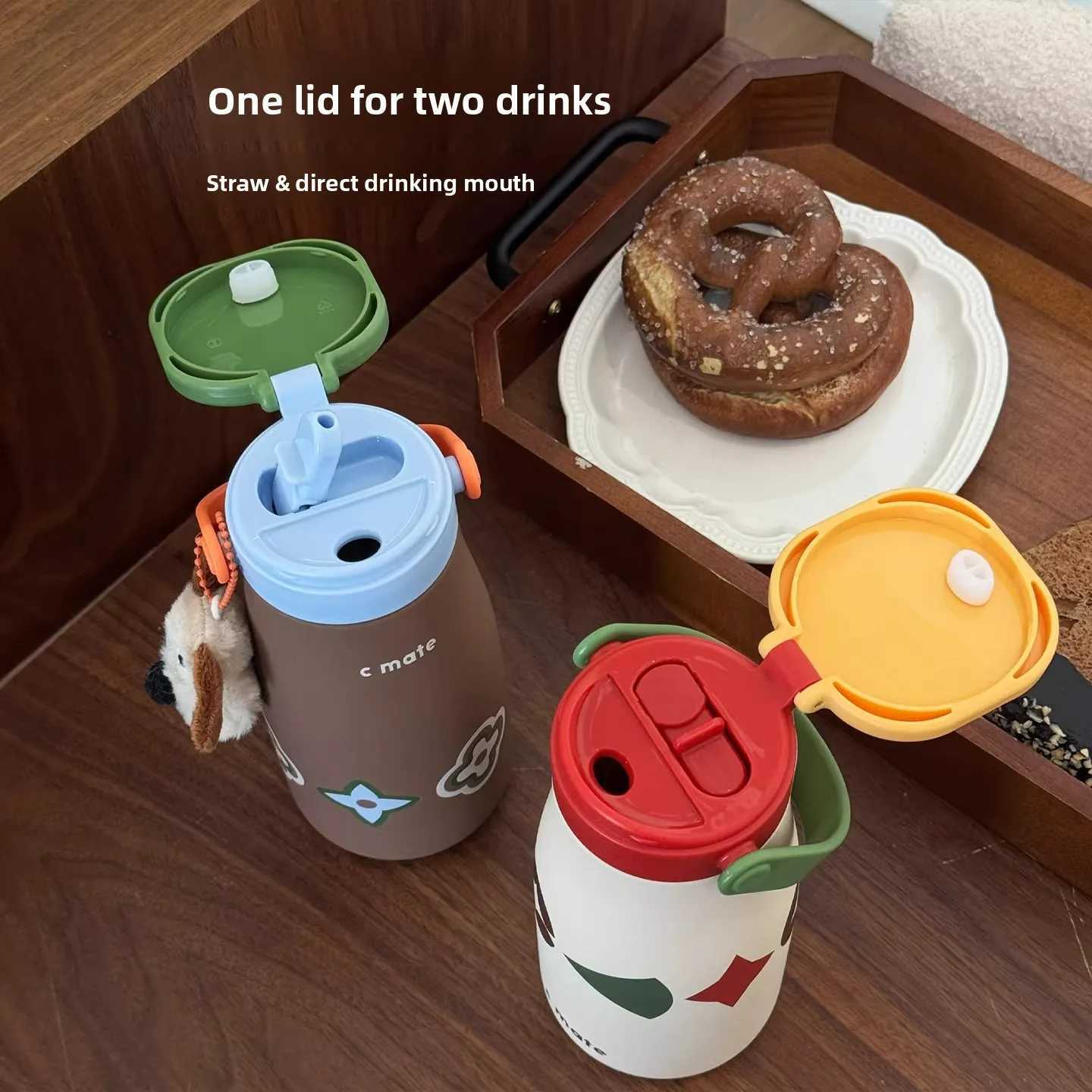 Large Capacity Stainless Steel Straw Cup Ceramic Inner Pot Insated Cup Coffee Cup Portable Sports New Kettle for Outdoor Use Y251021