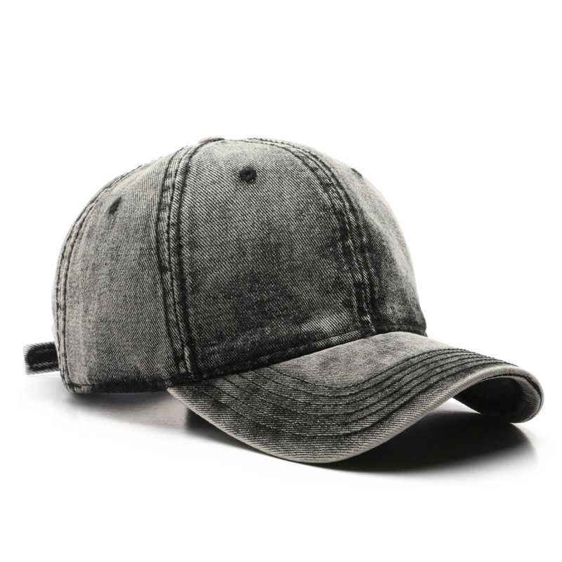 Denim Hat Mens Personality Street Washed Denim Solid Color Plain Baseball Cap Womens Sunshade Duckbill Cap H251020