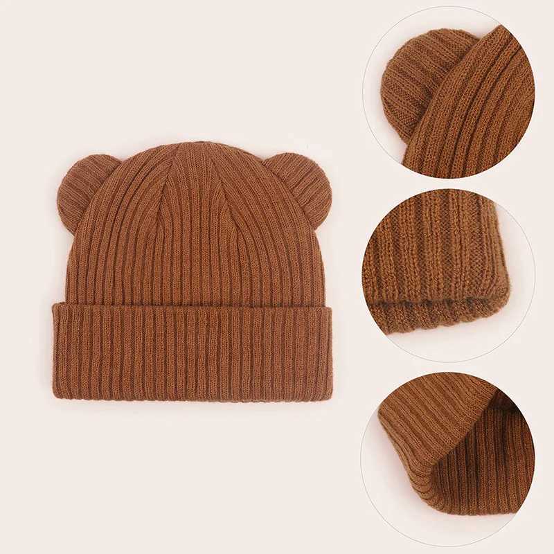02year Baby Knitted Hat Kids Solid Color Woolen Pullover Cap Boys Girls Infant Winter Warm Beanies Basic Toddler Crochet Bonnet J251021