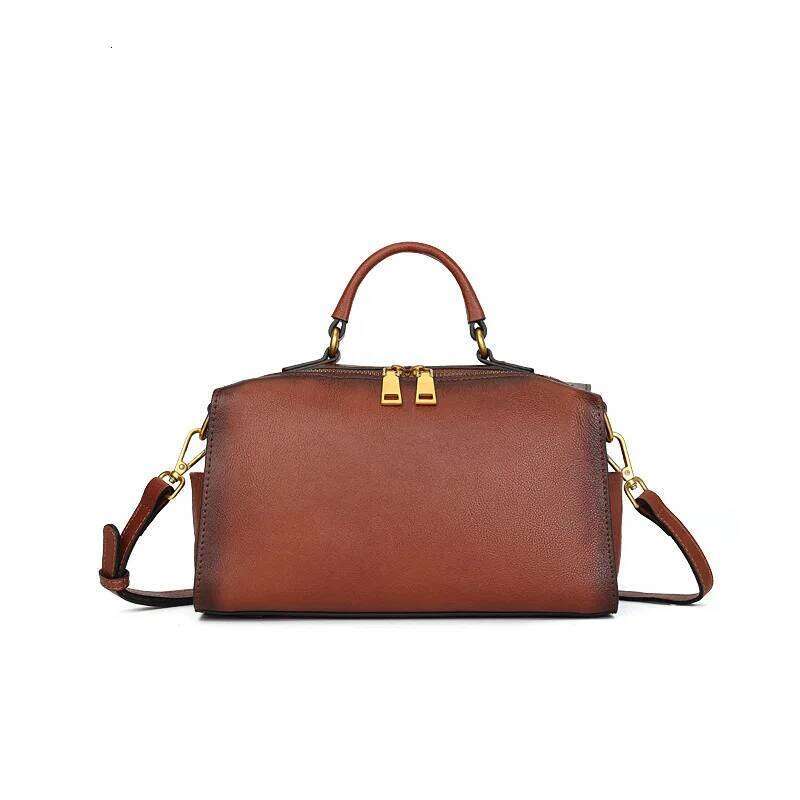 2025 vintage cowhide leather Boston Pillow bags high quality women's top-handle designer Commuter shoulder crossbody bag