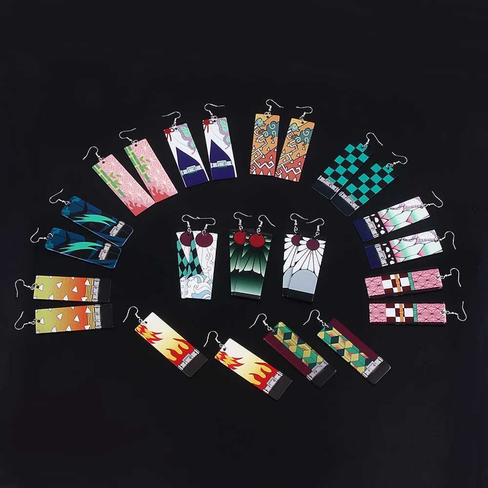Anime Demon Slayer Acrylic Earrings Kimetsu no Yaiba Tanjirou Nezuko Shinobu Kyoujurou Muichirou Drop Earrings for Women Jewelry J251021