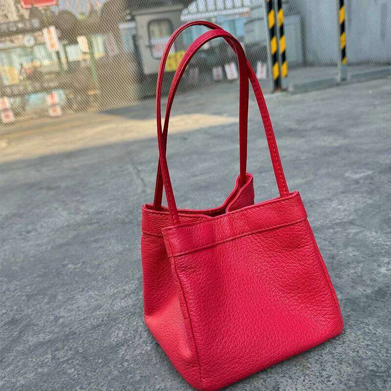 Lambcorn Basket New Niche Design Genuine Leather Vintage Hand-Tool Tote Free Initials Fashion Ladies Shoulder Bag 251021