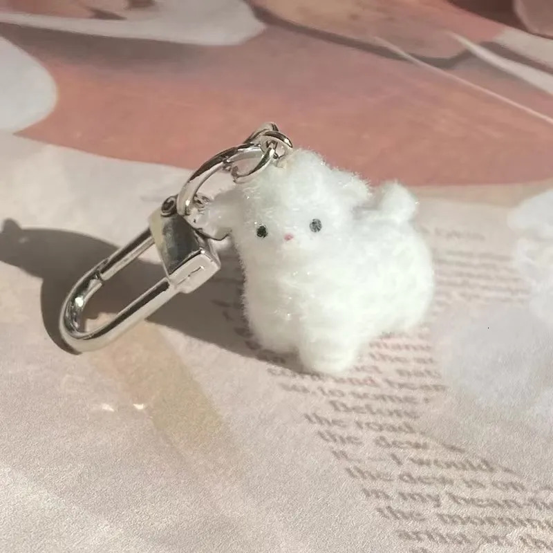 Fluffy Alpaca Elk Capybara Animal Keychains Resin Cartoon Lovely Funny Garlic Goose 3D Doll Pendant Bag Box Car Key Ring Jewelry 251015