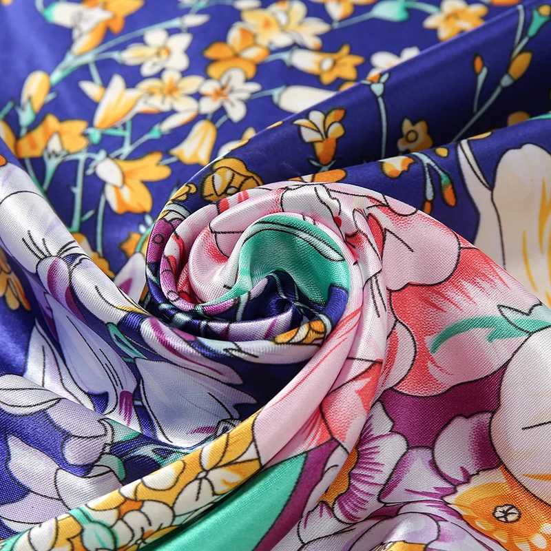Wen Spring Summer Square Scarf 9090cm Satin Silk Scarves scarf Fa Foard Beach Bandana Ladies Neckerchi Hair bandW251021