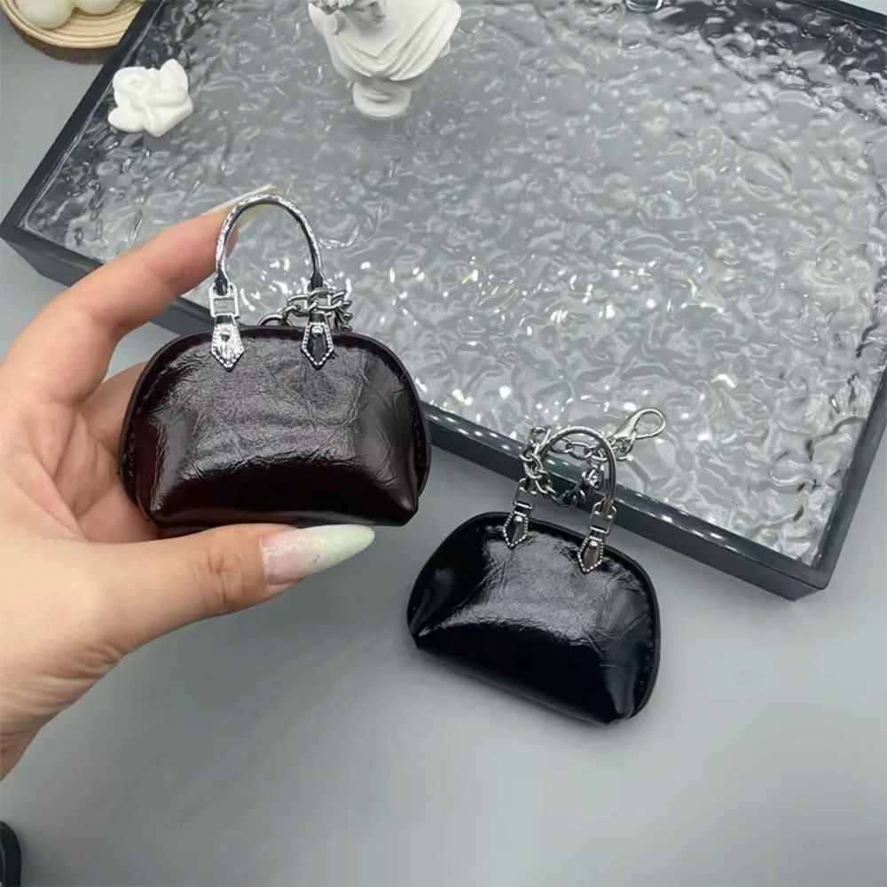 Bag Pendant Mini Handbag Change Coin Purse Exquisite Bag Keychain Hanging Decoration Charm Accessories PU Leather Solid Color W251021