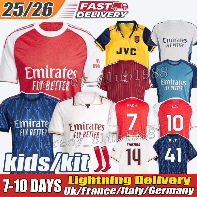 arsenallfootball kits 25 26 Soccer Jerseys Gyokeres jersey Eze Saka declan Rice shirt Zubimendi Martin odegaard bukayo Eberechi G.Martinelli Madueke football kits