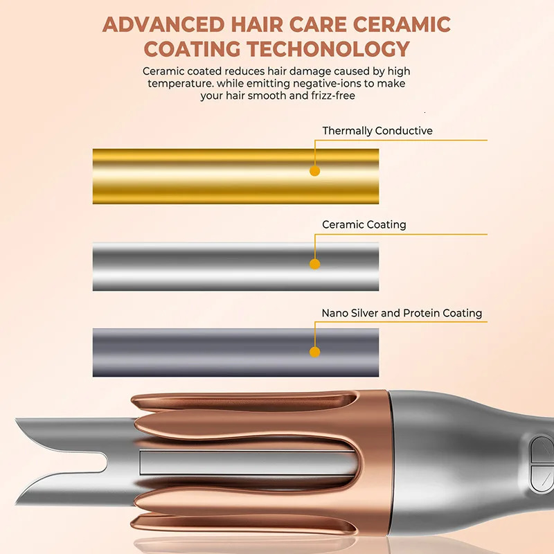 3 grades LCD display 32mm Silver Automatic Curling Iron Large Curling Female Hair Styling Tool Big Wave Salon Accessories Tool 251018