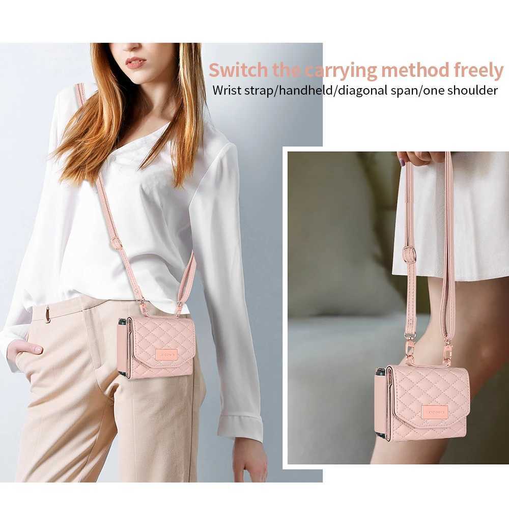 VIETAO Luxury Pink Crossbody Strap Phone Cover for Galaxy Z Flip 7 Wallet Back Case Z Flip 654 Mobile Phone Case Z4 Z3 J251114