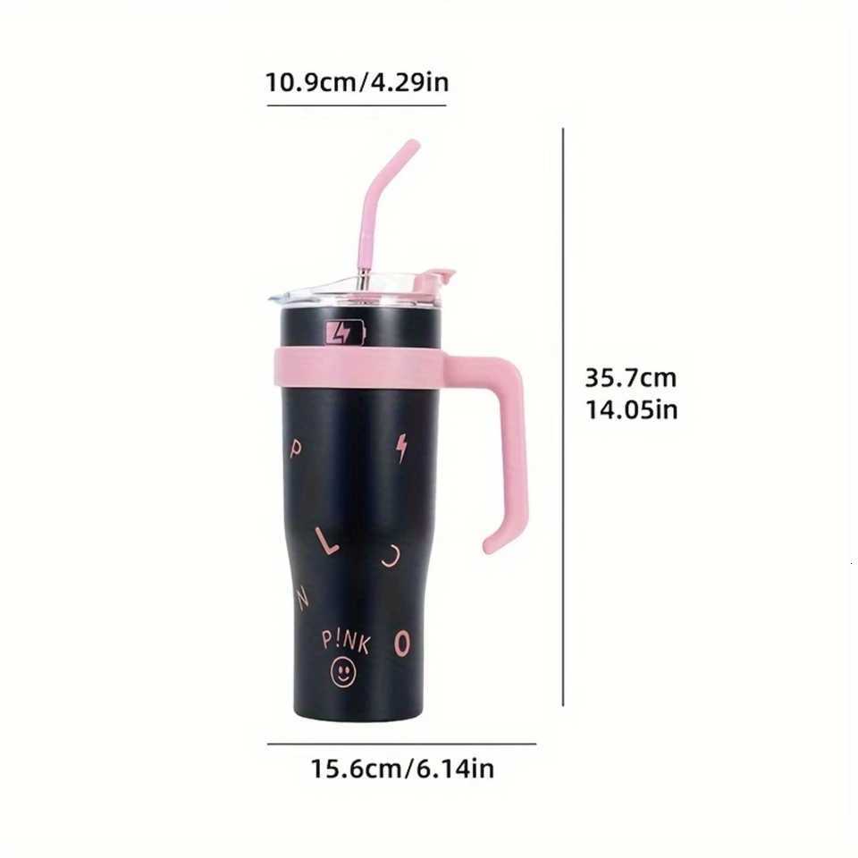 304 Stainless Steel Large Capacity Vacuum Cup With Straw Y251021