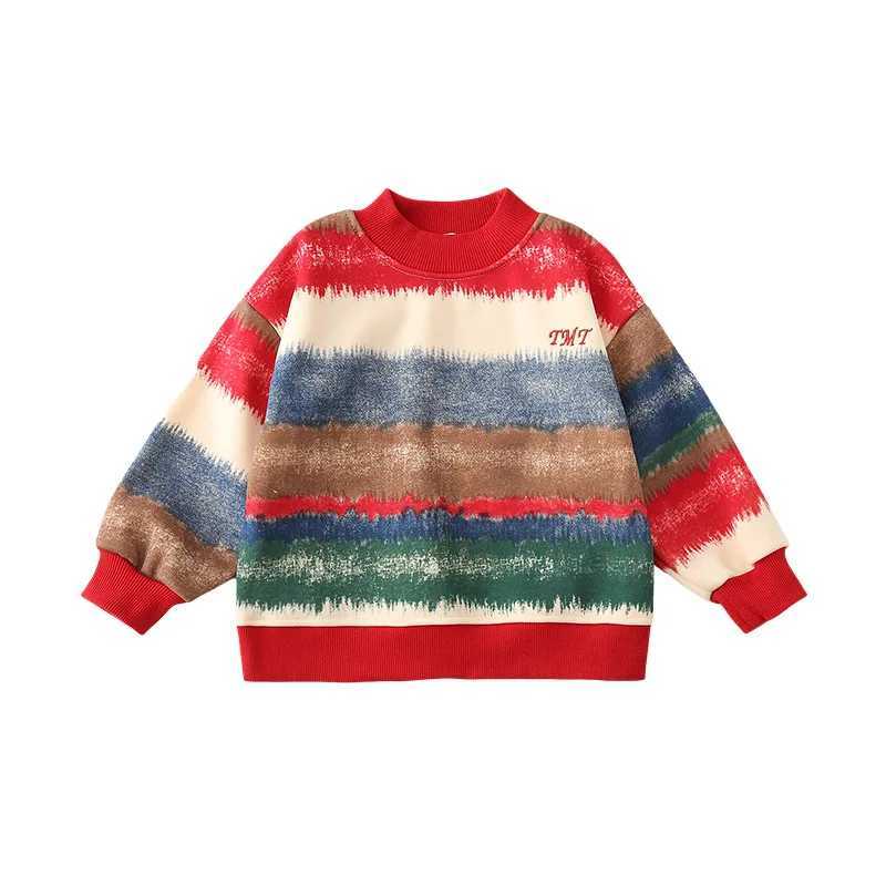 2025 Winter Family Matching Outfits Mother Father Kids Patchwork Hooides Warm Thicken Fleece Sweatshirt Black Jeans Clothing Set L251021Y0FY