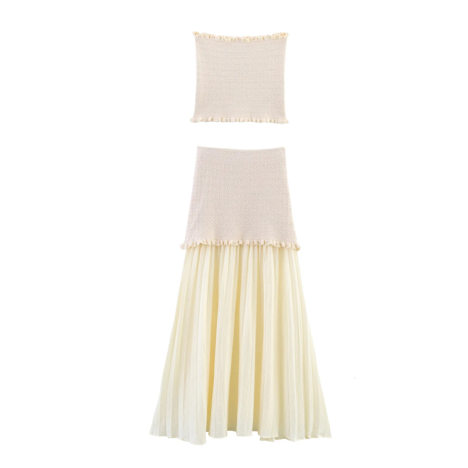 DEEABAE Autumn And Winter Round Neck Buckle Decoration Gentle and Versatile Short Sleeve Knitted Cardigan Half Skirt Set 251013