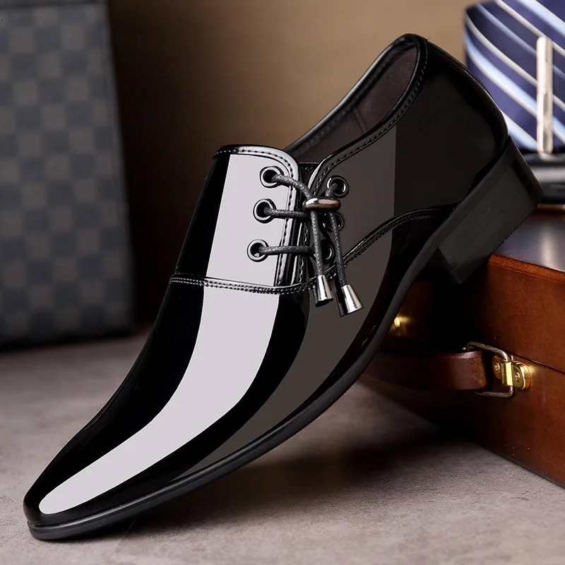 Classic Patent Leather Shoes for Men Business Mens Dress Shoes Fashion Elegant Oxfords Shoes Mens Wedding Party Shoe 2025 251021