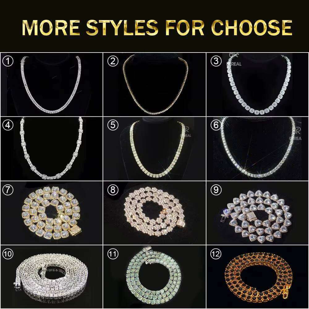 Real 10K 14K Bracelet Fast Delivery 3mm 4mm 5mm Vvs Moissanite Tennis Chain Necklace Jewelry