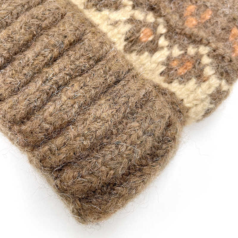 Melard Series Jacquard Knitted Hat Versatile Slimming Thickened Warm Ear Protection Knitted Hat with Lining H251020