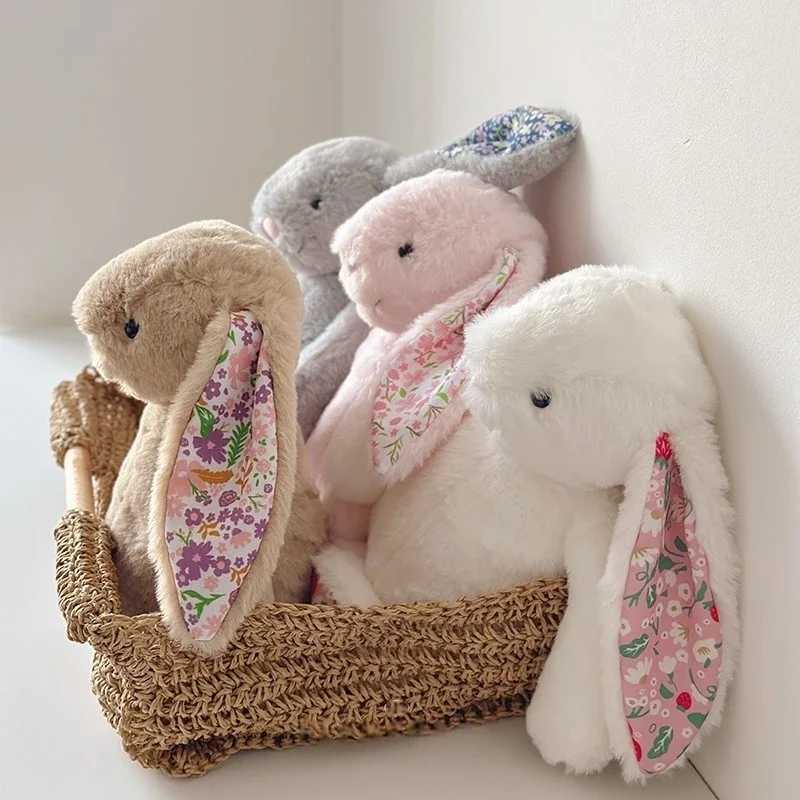 30cm Cartoon Floral Rabbit Plush Toy Pink White Bonnie Rabbit Stuffed Animal Doll Childrens Room Decor Birthday Gift For Girl L251021
