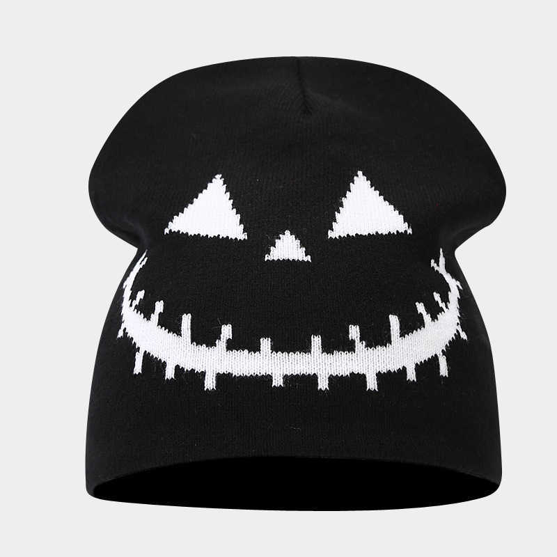 Autumn Winter New Halloween Pumpkin Skull Jacquard Knitted Pullover Hat Funny Festival Hat Warm Knitted Hat H251020