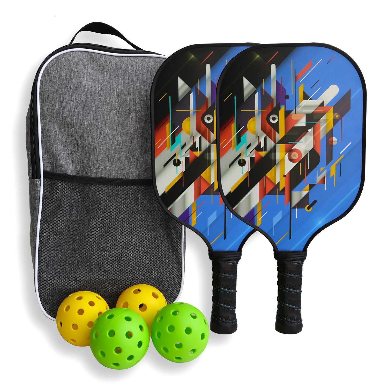 Carbon Fiber Pickleball Paddles Carbon Fiber Fiberglass Hybrid Face Pickleball Racket Pickle Ball Paddle Set For Beginners W251021