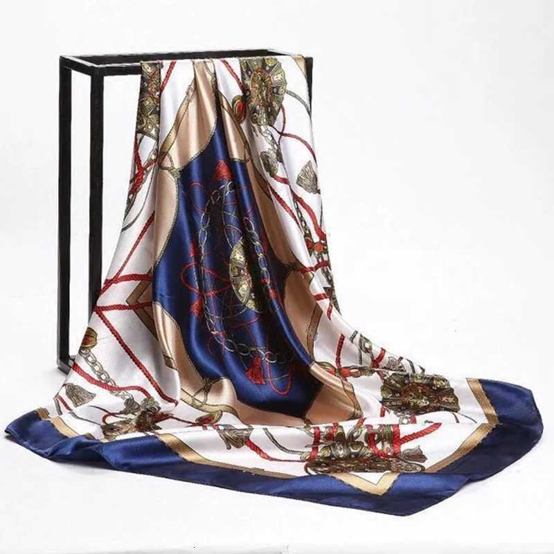 9090cm Wen Square Silk Scarf Luxury Brand Large Shawl Neckerchi Print band Fa Foard Bandana Wraps Hijab ScarvesW251021