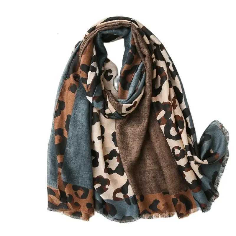 Spring Designer unique luxury brown ladies wild leopard scarf female long scarf shawl thin brown fashionable scarf long shawl W251021