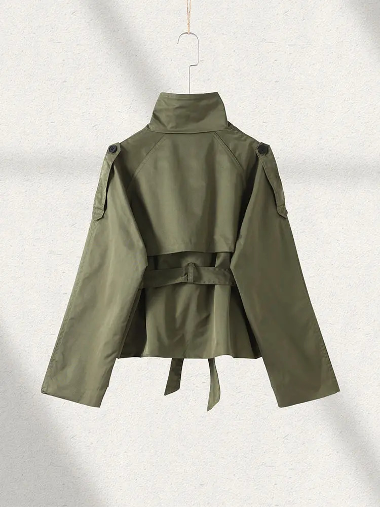 Elegant Trench Coat With Belt Womens Slim Vneck Full Sleeve Lapel Overcoat Autumn Winter Ladies Solid Streetwear 251021