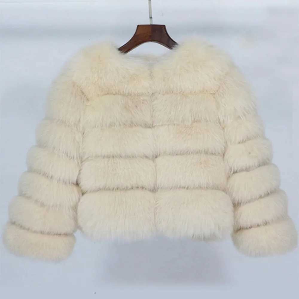 2023 Real Fox Fur Coat Winter Jacket Women Natural Fox Fur Raccoon Outerwear Oneck Thick Warm Luxury Female Plus Size1 Y251105
