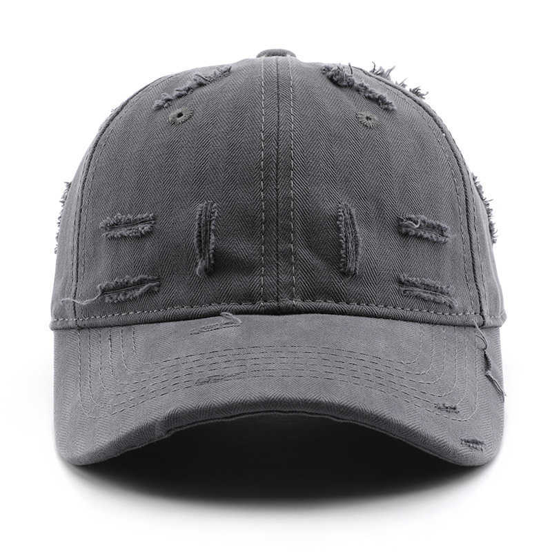 Mens Spring and Autumn Solid Color Flat Brim Distressed Baseball Cap Outdoor Womens Travel Sports Sun Protection Visor Cap H251020