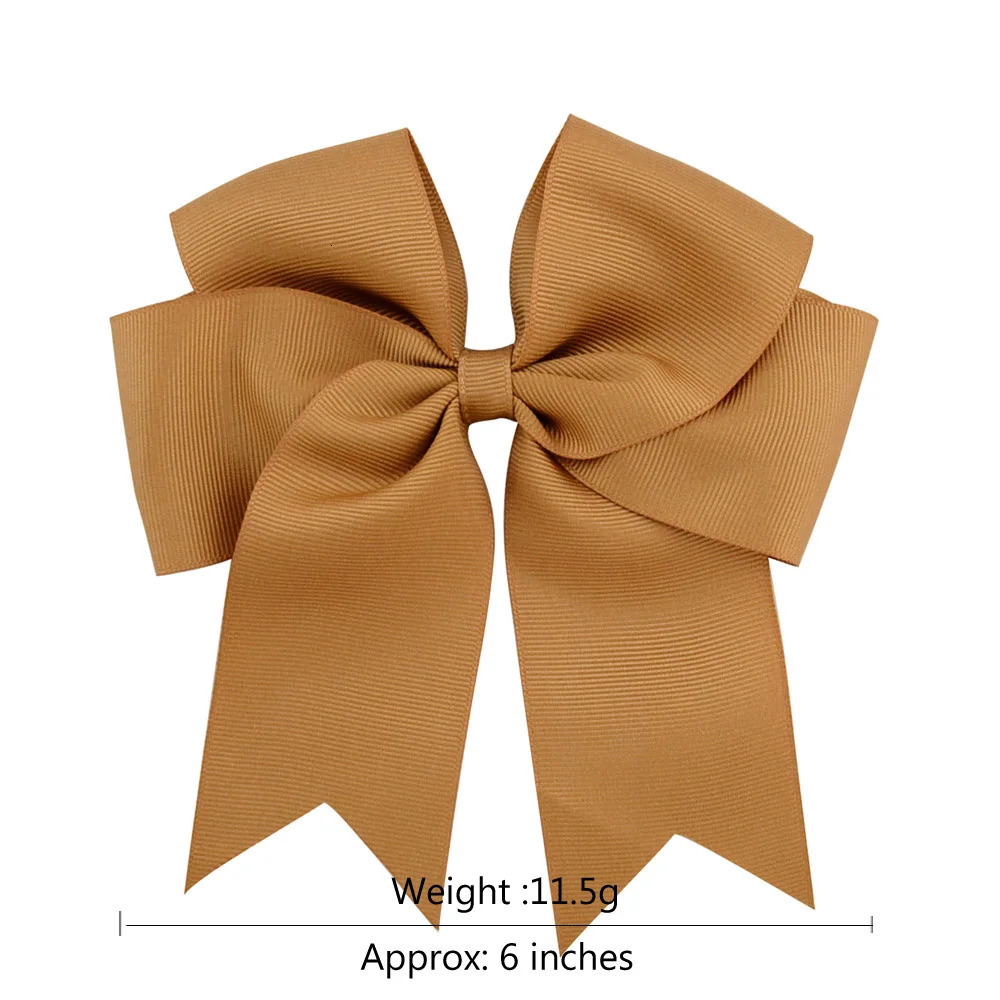 6 Inches Colorful Elegant Hair Bows With Clip Kids Girls Grosgrain Ribbon Hair Clip Hairgrips Headwear Baby Hair Accessories 251021