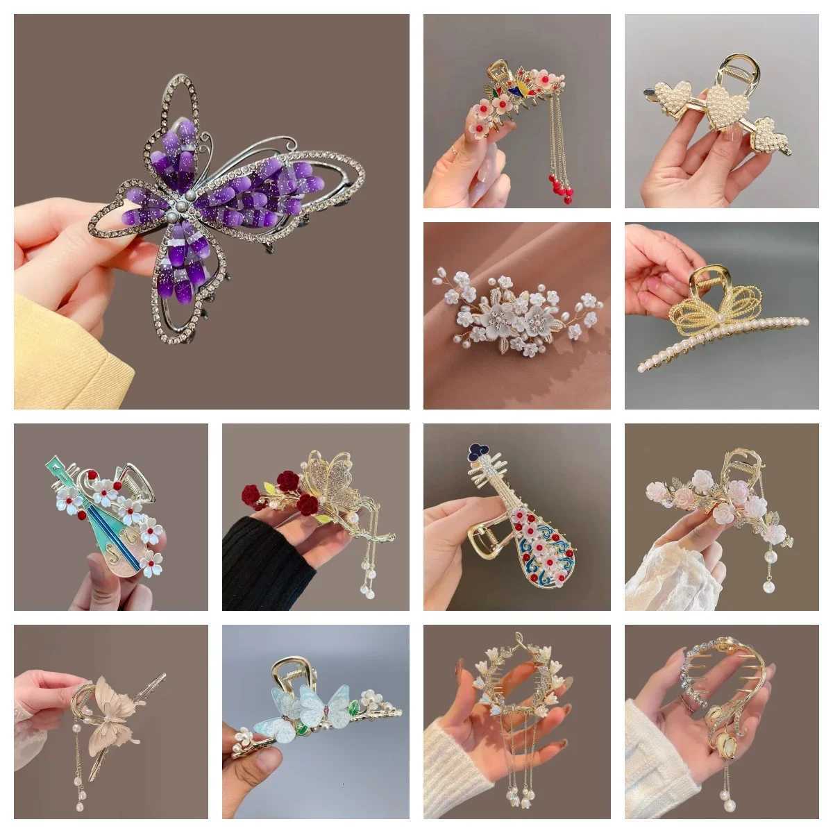 Perfect Butterfly Hair Accessories Deluxe Hairgrips Rhinestone Headpiece Fashion Hair Claw Hair Ornament Unique Barrettes FemaleW254021