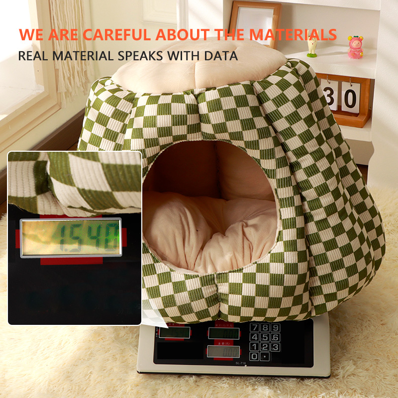 LEZIZI Winter Warm Cat Bed: Enclosed Design, Multi-size Customizable. it is three-dimensionally comfortable, also suitable as a dog bed and pet sleepi