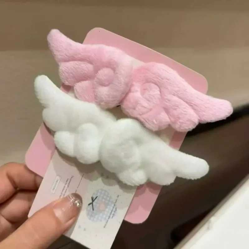 Y2K Sweet Cute Angel Wing Plush Hairpin Children Girls Hair Clip Accessories Barrettes Hairgrip Headdress Headwear OrnamentsW254021