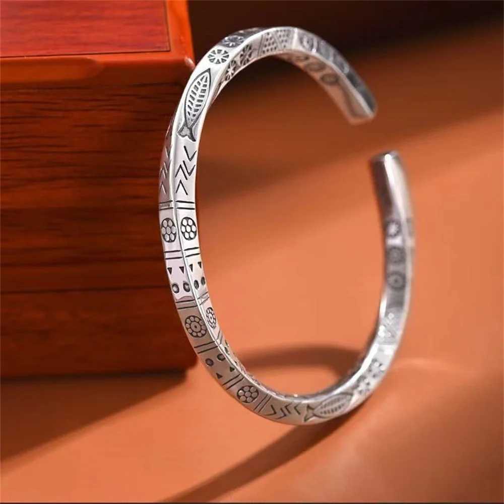 Retro Silver Color Men Open Bracelet Bohemian Mbius Loop Bracelet For Women Totem Trendy Jewelry Accessories J251021
