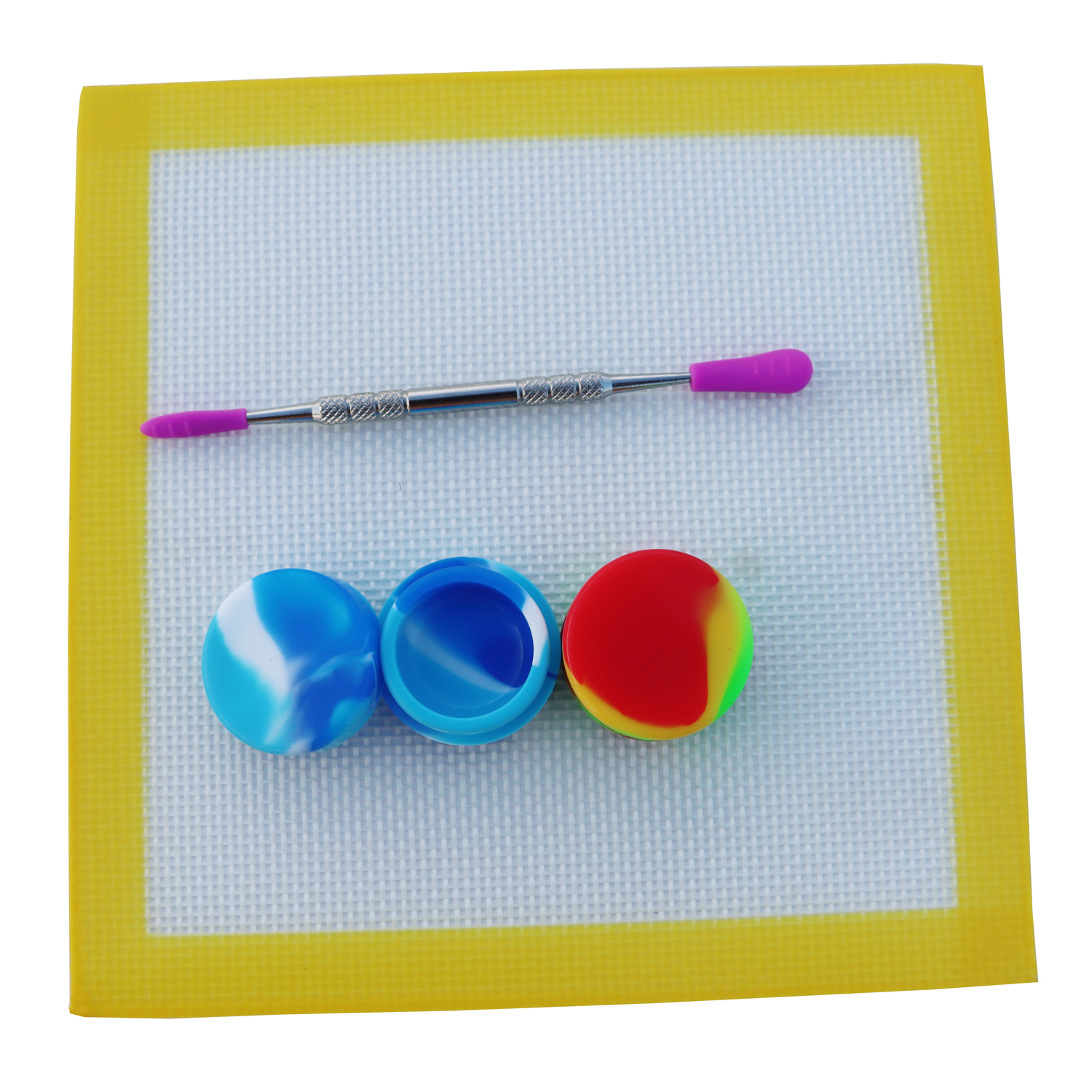 Colorful Silicone Jar Containers Dab Wax Tools dabber tool big silicone pad mat Dab jars Container kits for wax bongs dab rigs smoking pipes Accessori